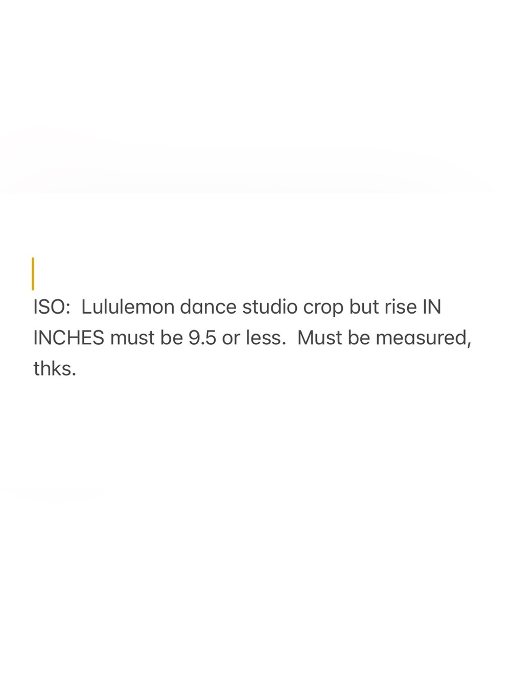 ISO: Lululemon dance studio crop